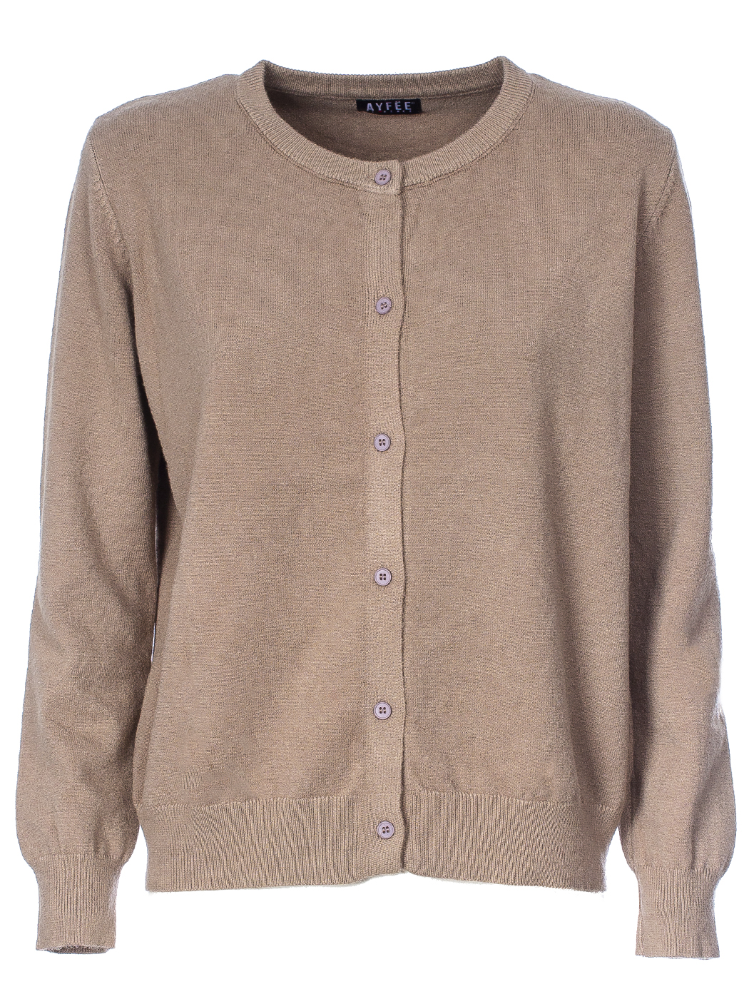 CARDIGAN, 3 TG, 30% AC 22%NY 20%VI 28%PL, MADE IN PRC - BEIGE